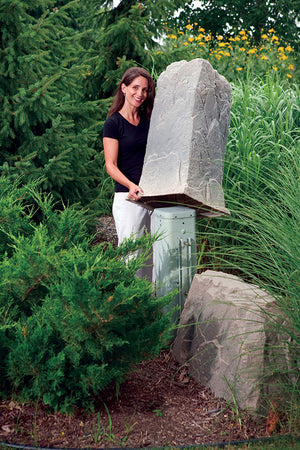 Pedestal Faux Rock Model 113 protecting electrical box