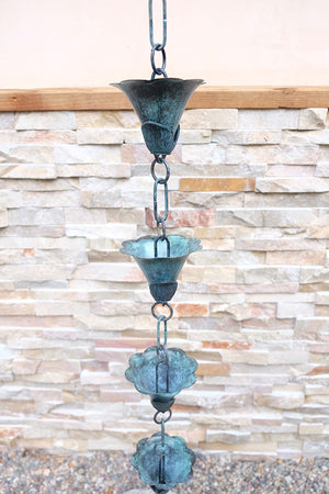 Patina Kanji Cups Rain Chain