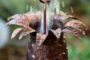 Pineapple Theme Copper Rain Chain with water flowing