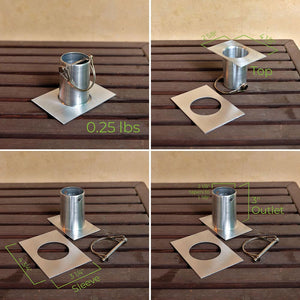 Installation kit dimension diagrams