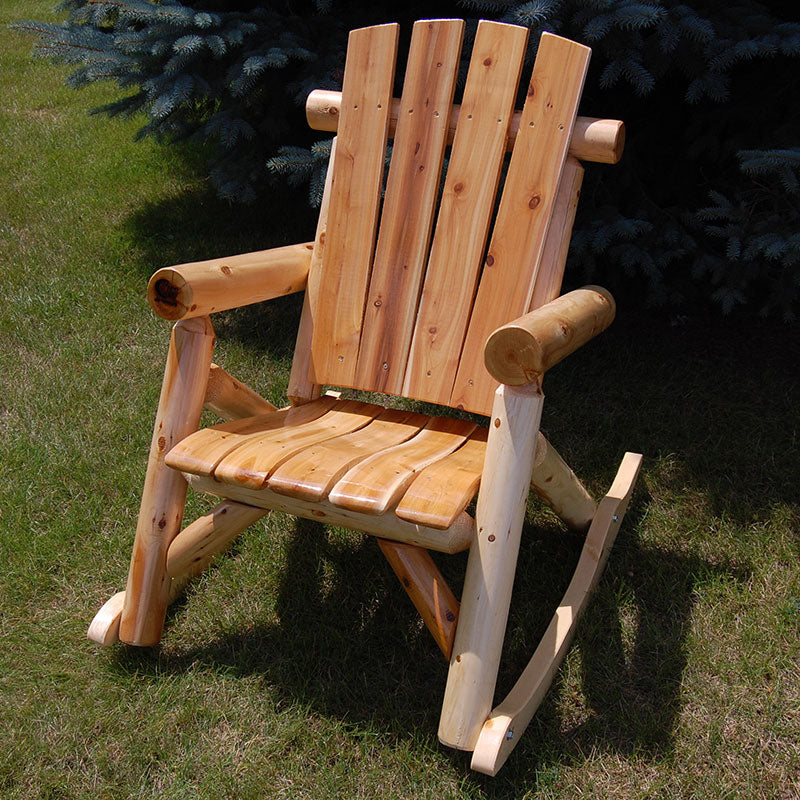 Tree Pattern Rocker Recliner Moon Valley Rustics White Cedar Rocker - Knotty Pine Outdoor Chair ...