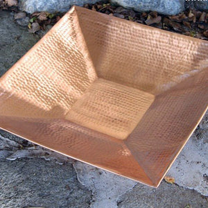 16" Square Hammered Copper Dish