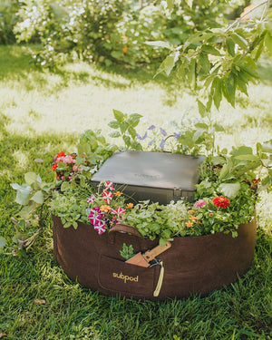 Subpod grow bag with flowers