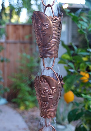 Sun & Moon Cups Copper Rain Chain