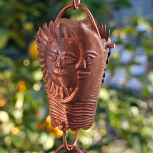 Sun & Moon Cups Copper Rain Chain