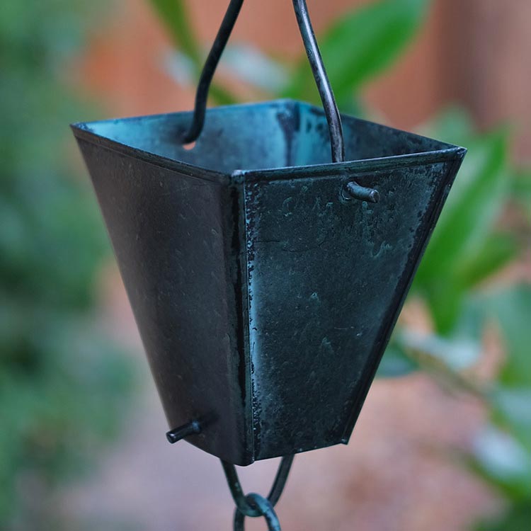 Tapered Square Cups Rain Chain  Cup Style Rain Chain – Free Shipping