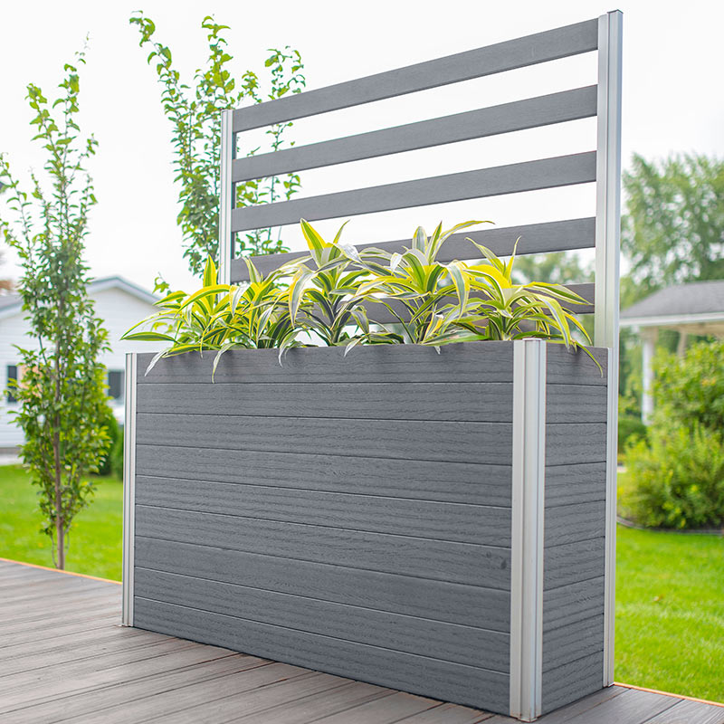 planter trellis combo Urbana Large Parklette with Trellis Slate Gray