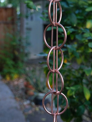 Zen Loops Copper Rain Chain circular links